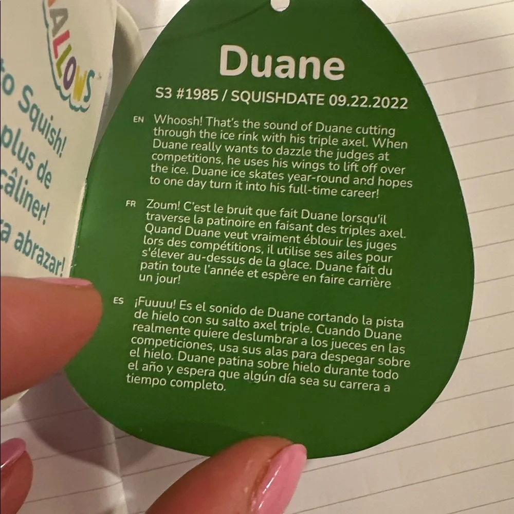 NWT 3.5” Duane‎ the Owl Keychain Clip Squishmallow